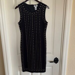 Carmen Black and Gold Studded Mini Dress